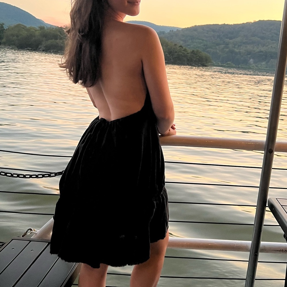 Free People Black Backless Mini Dress